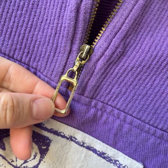 VTG 1984 Coldwater Creek Quarter Zip Pullover Grapes Patch Made USA - Picture 7 of 9